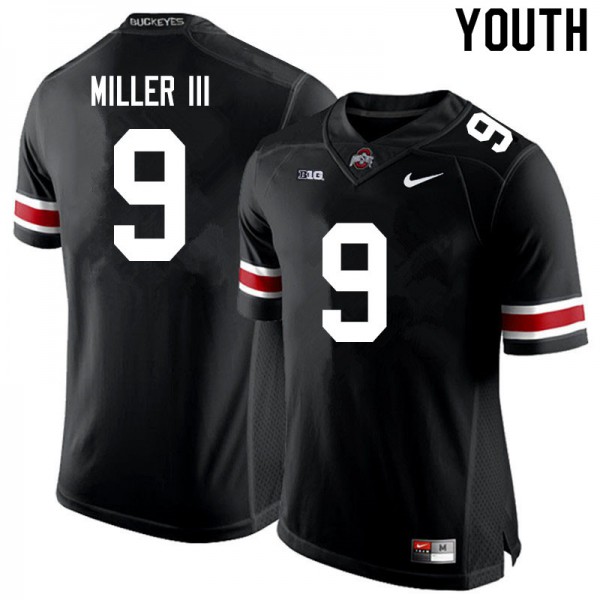 Ohio State Buckeyes #9 Jack Miller III Youth Football Jersey Black OSU20271